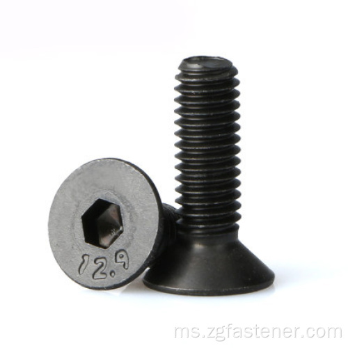 12.9 Gred Black Oxide Hexagon Socket Countersunk Head Screws